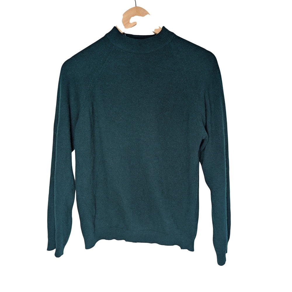 Vintage MacAuslan of‎ Lanark Scotland 100% Cashmere Sweater Emerald Green 40